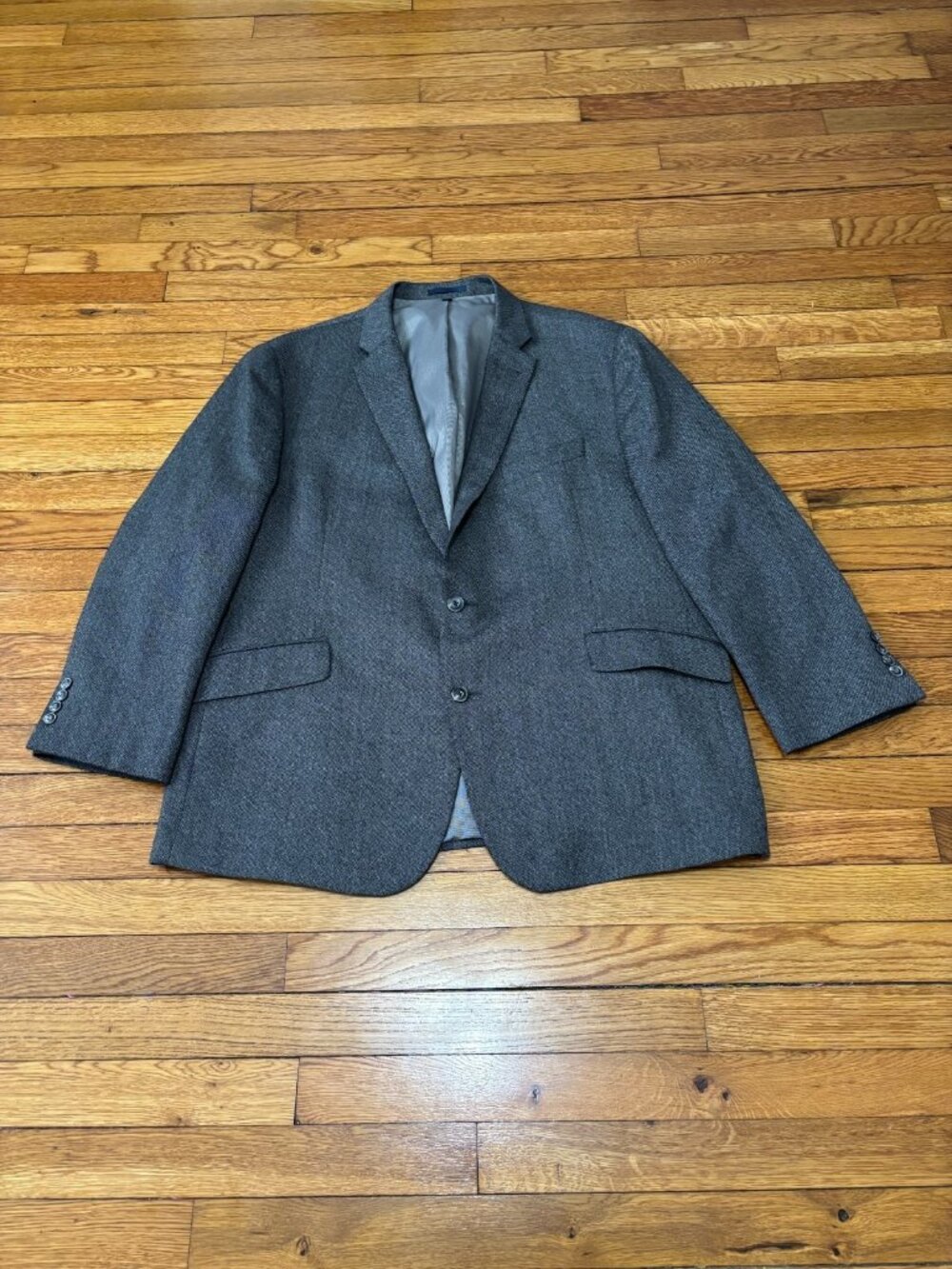 Jos. A. Bank Mens Blazer Jacket 48R Gray 100% Wool Slim Fit 2 Button Sport Coat
